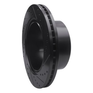 Dodge Ram 2500 Brake Rotor (1) - Rear Left - R1 Concepts - Drilled & Slotted - Black - `09-`25